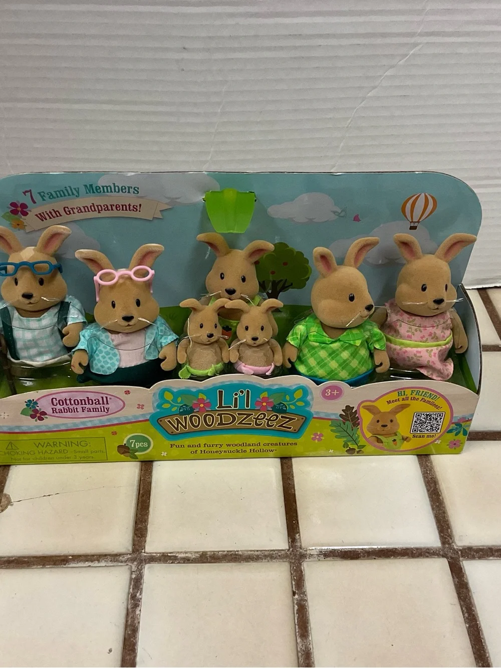 Cottonball Rabbit Family Plush Playset - Brown
